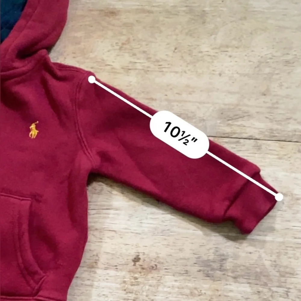 Ralph Lauren Infant Sz 18m Brick Red Fleece Full Zip Polo Hoodie‎